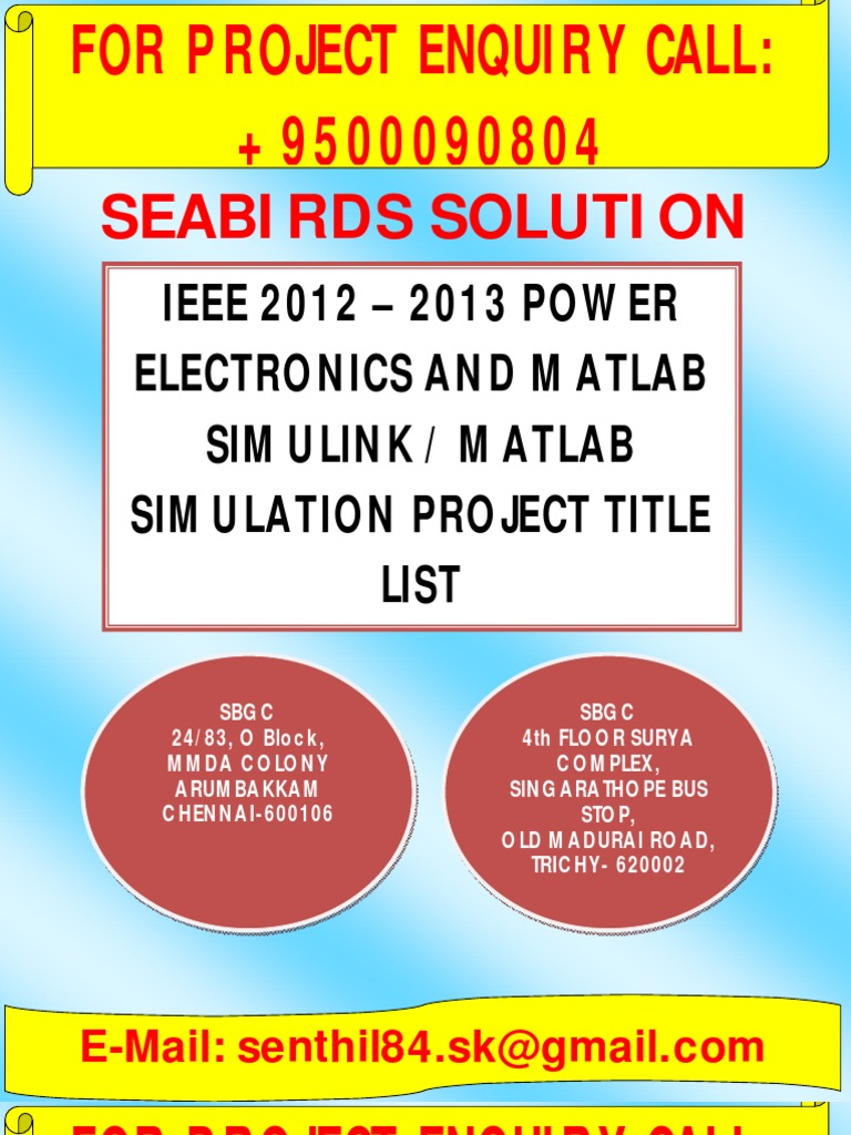 IEEE 2012 Matlab Simulink Power Electronics Projects (Hosur, BanGalore