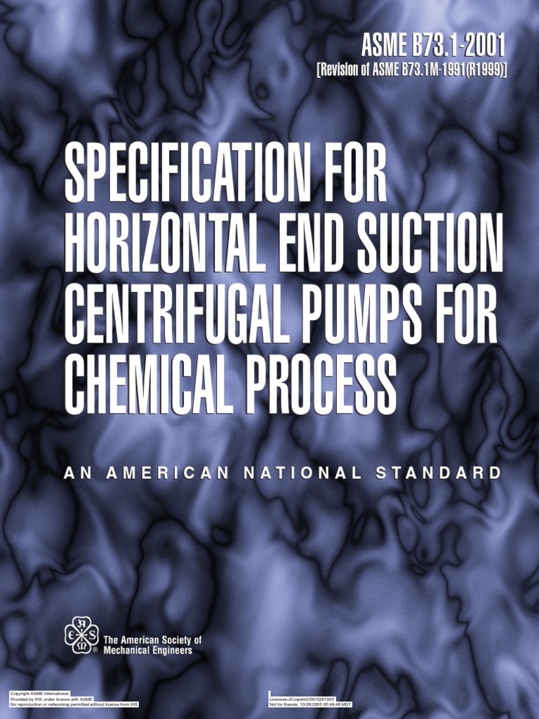 Asme b73.1 PDF | Download Free PDF | Pump | Mechanical Engineering
