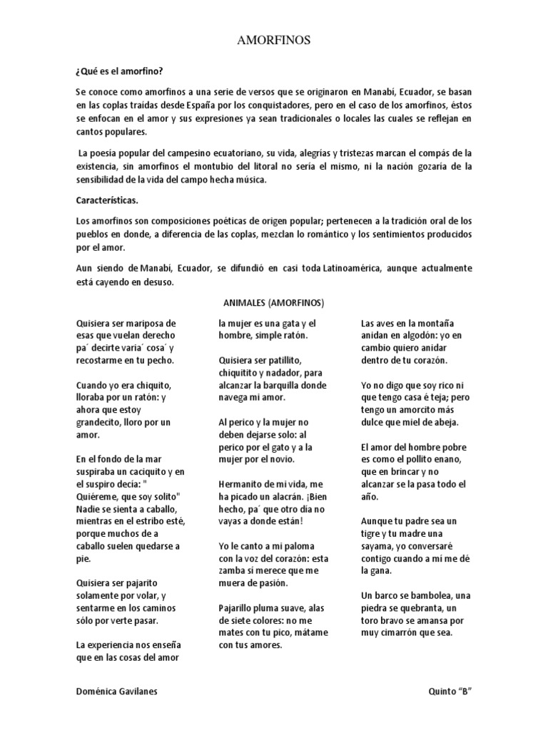 Que Es El Amorfino Amor Poesia