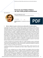 BUCCI, Quadro de Referência de Uma Política Pública - Primeiras Linhas de Uma Visão Jurídico-Institucional