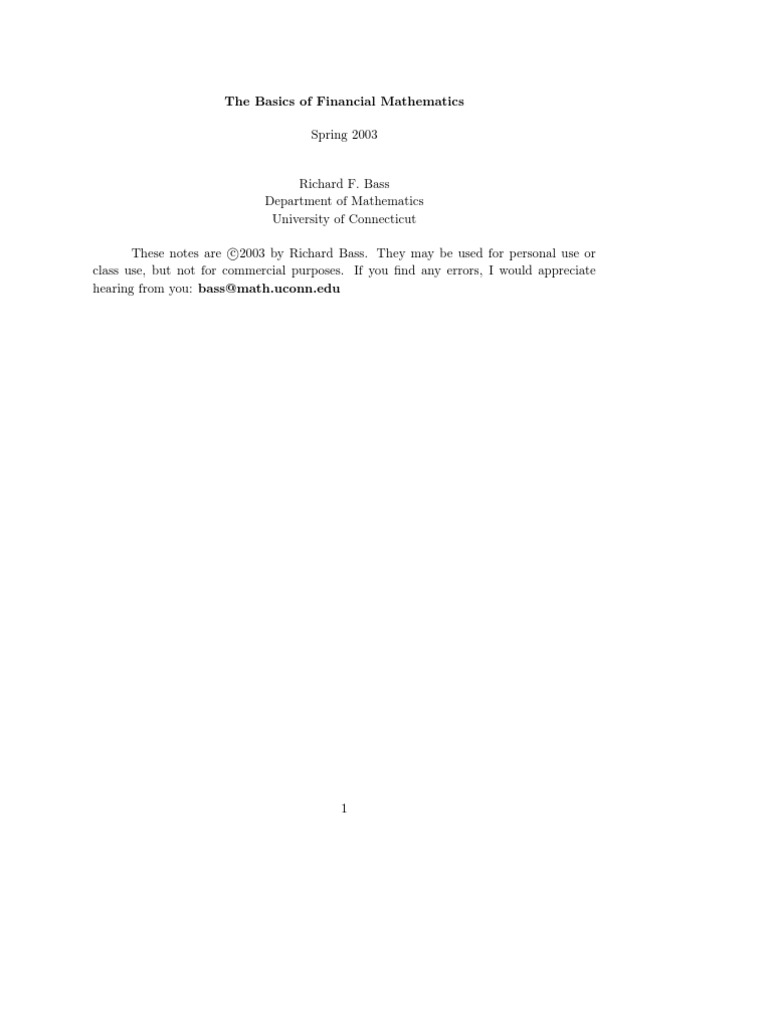 Introduction to Financial Mathematics | PDF