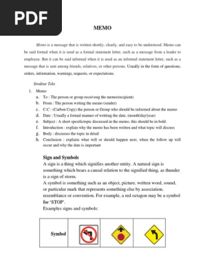Materi Ajar Memo Menu Schedule Sign Symbols