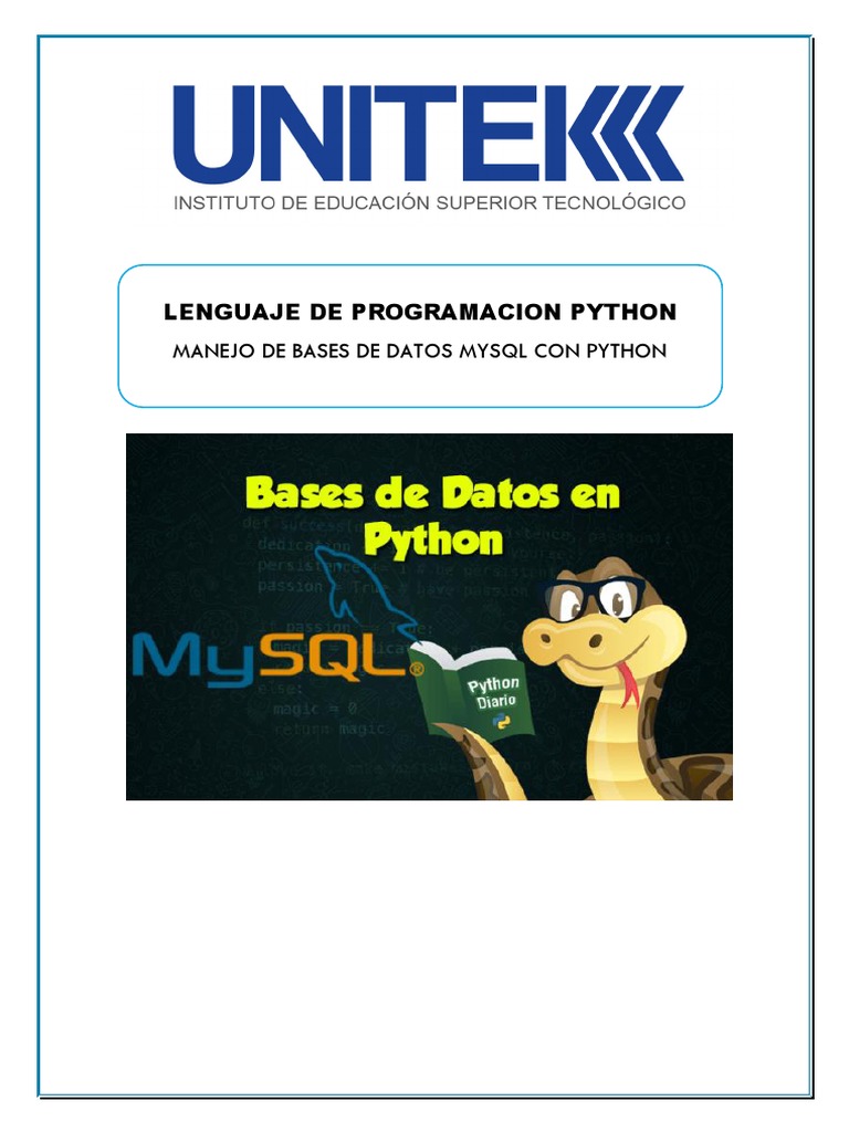Bases de Datos Con Python | PDF | SQL | Python (lenguaje de programación)