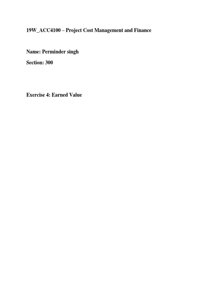 Project Cost Management: VAC Calculations | PDF | Consumer Price Index ...