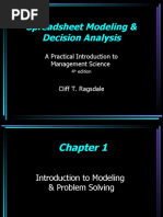 Spreadsheet Modeling and Decision analysis