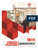 Tabulador de Servicios Profesionales 2018 PDF