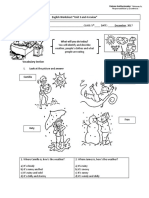 English Worksheet "Unit 3 and 4 Review": Asignatura: Inglés Nivel: 5° Básico