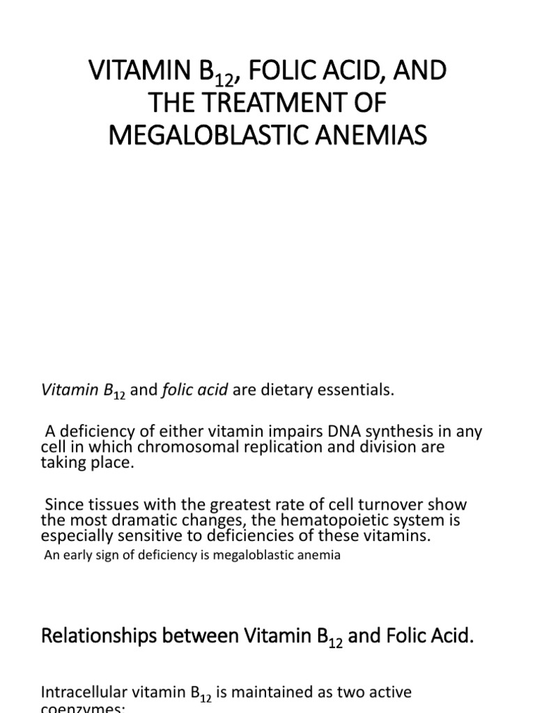 Vitamin b12, Folic Acid, and The | PDF