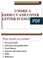 How To Make A Good CV and Cover Letter in English