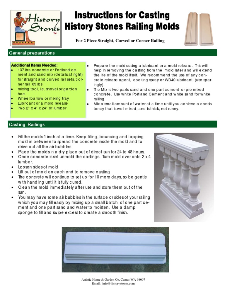Rebar Baluster Casting Instructions | PDF | Casting | Masonry