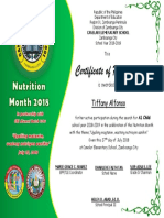 Cert For Nutrition Month 2018