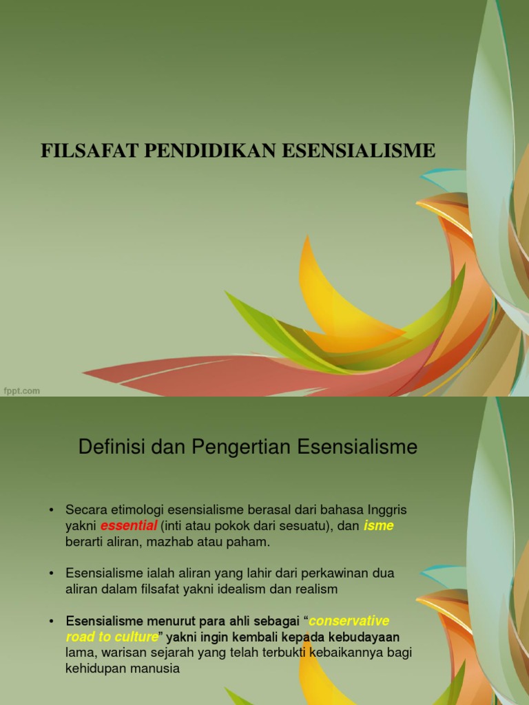Filsafat Pendidikan Esensialisme Ppt