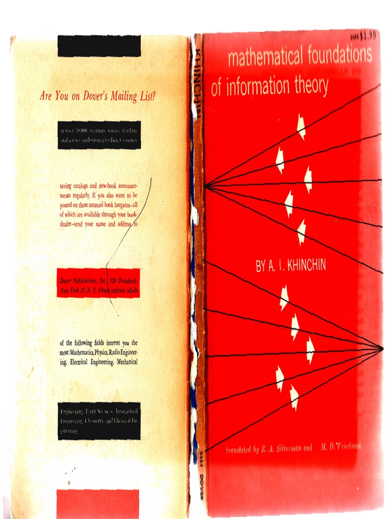 【中古】 An Introduction to Information Theory Revised/DOVER PUBN INC/Fazlollah M. Reza Amazon.com: An Introduction to Information Theory (Dover