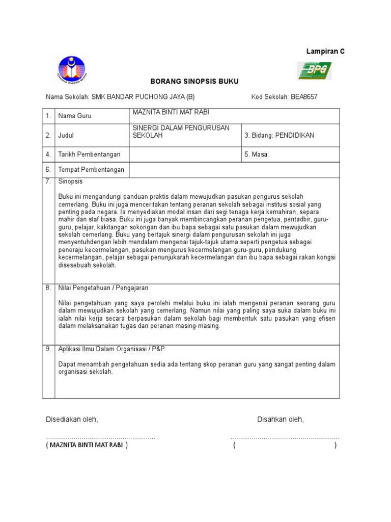 Ladap Sinopsis Buku 2019 Doc