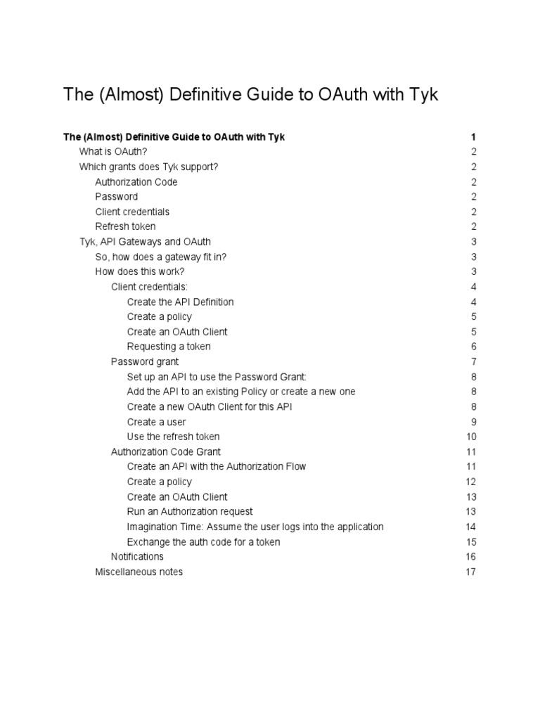 OAuth Implementation Guide for Tyk | PDF | Transport Layer Security ...