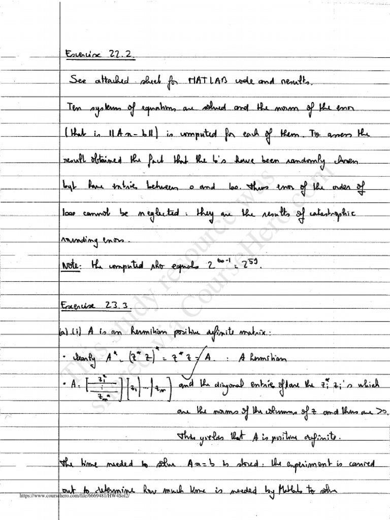 Exercise 14.1g Trefethen And Bau Solutions Pdf