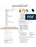 Diagnostic English Test: Full Name: Grade: 1 Date