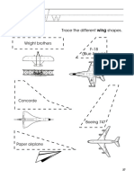 W Trace A Letter and Trace The Different Wing Shapes Worksheet Puzzle Game