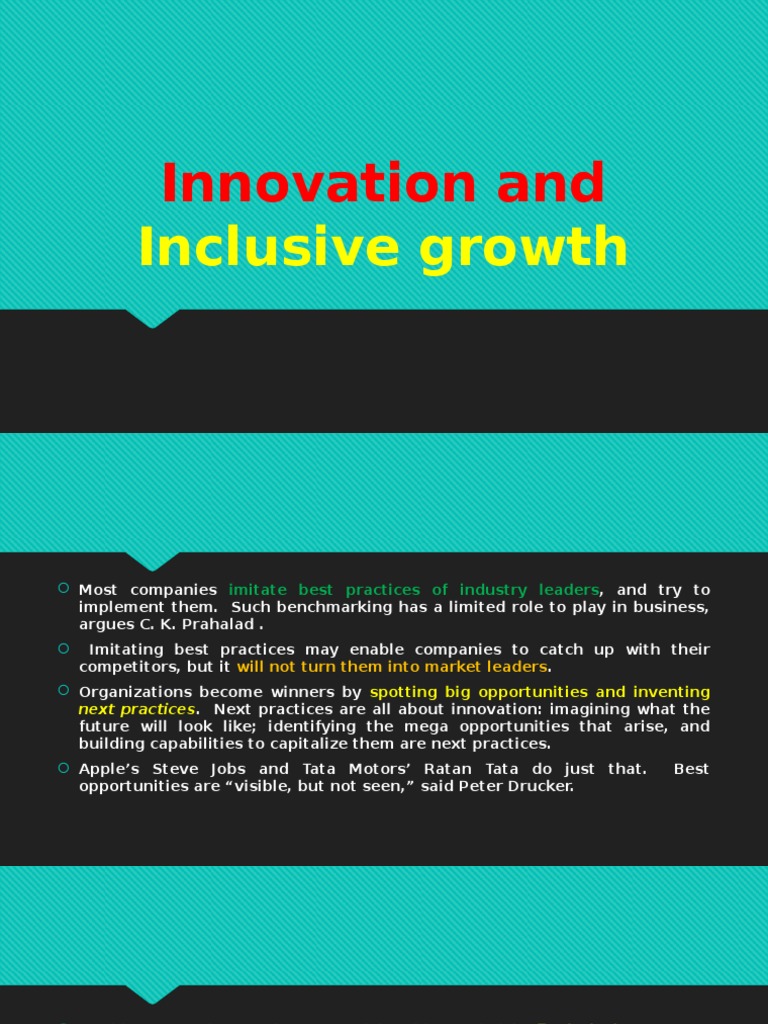 Innovation and Inclusive Growth | PDF | Innovation | International ...