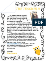 Meet The Teacher Letter