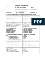 PRUEBA DE LENGUAJE Y COMUNICACIÓN