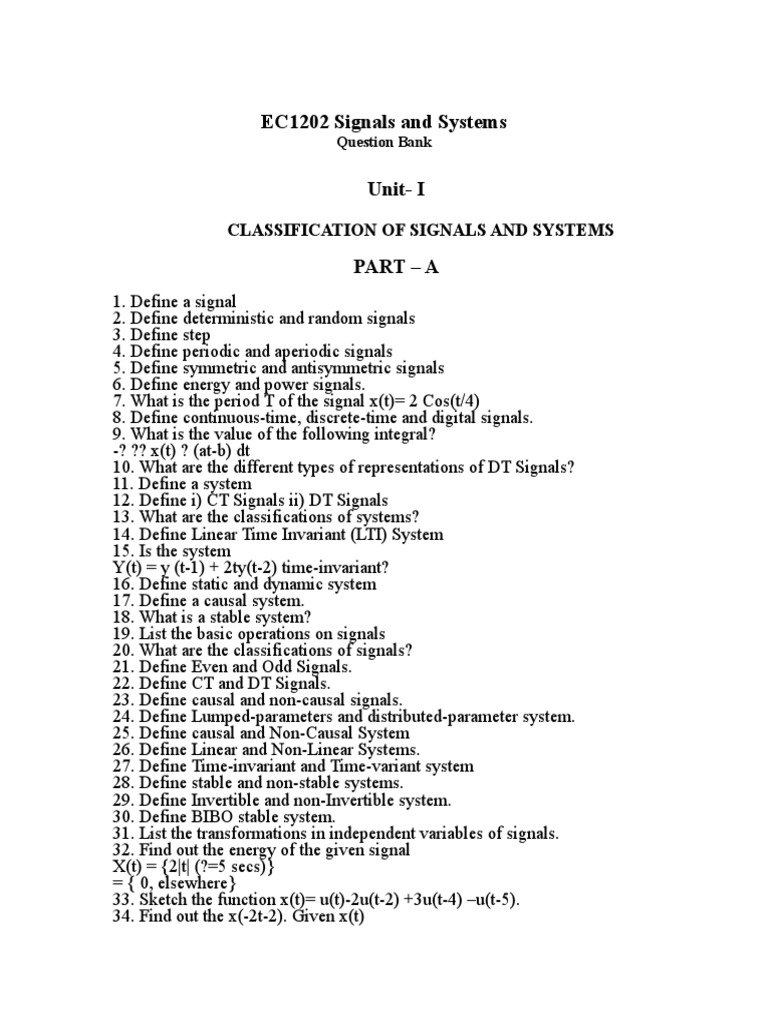 Signals and Systems (SS) | PDF | Laplace Transform | Fourier Transform