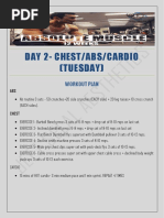 Day 2-Chest/Abs/Cardio (Tuesday) : Workout Plan