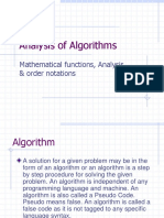 Analysis of Algorithms: Order Notations & Mathematical Functions
