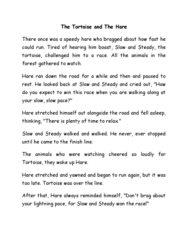 The Tortoise and The Hare Story | PDF | Lion