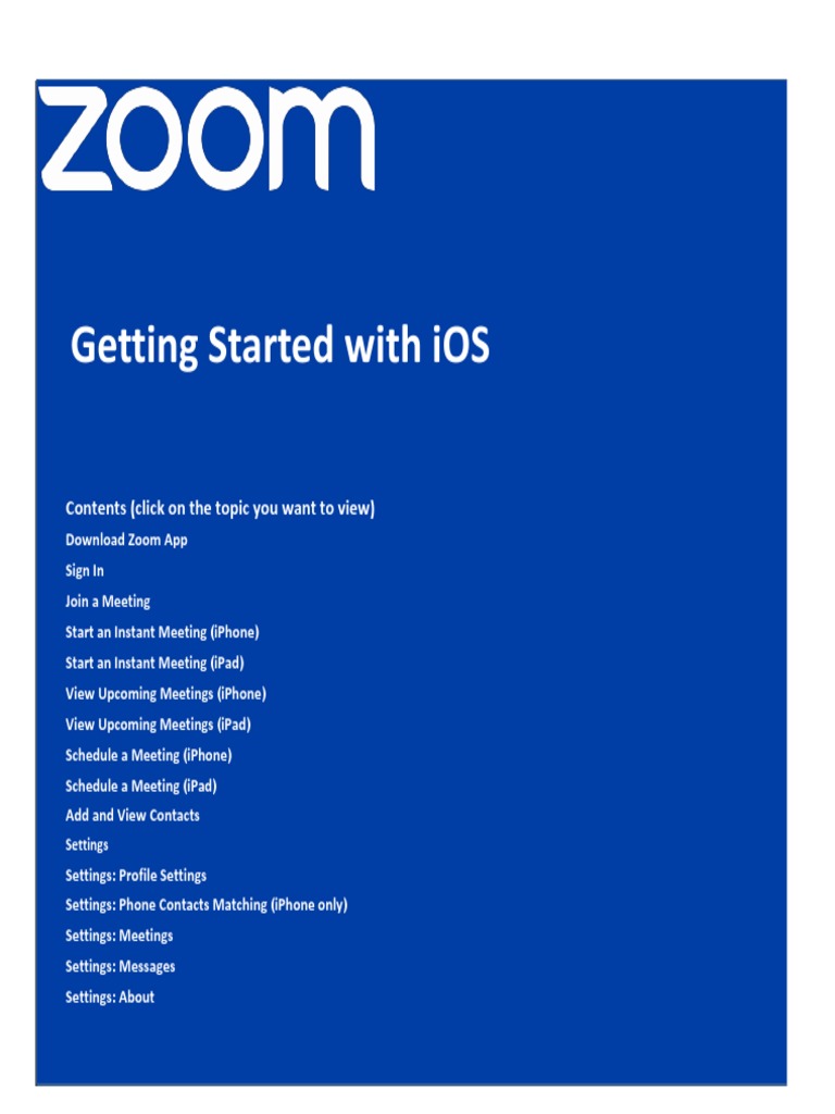 Zoom App Guide for iOS Devices | PDF | Ios | App Store (I Os)