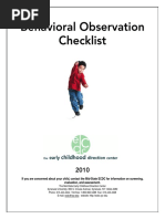 Behavioral Observation Checklist-2010