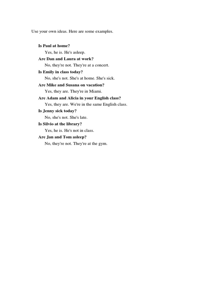 Common Questions and Answers Examples | PDF