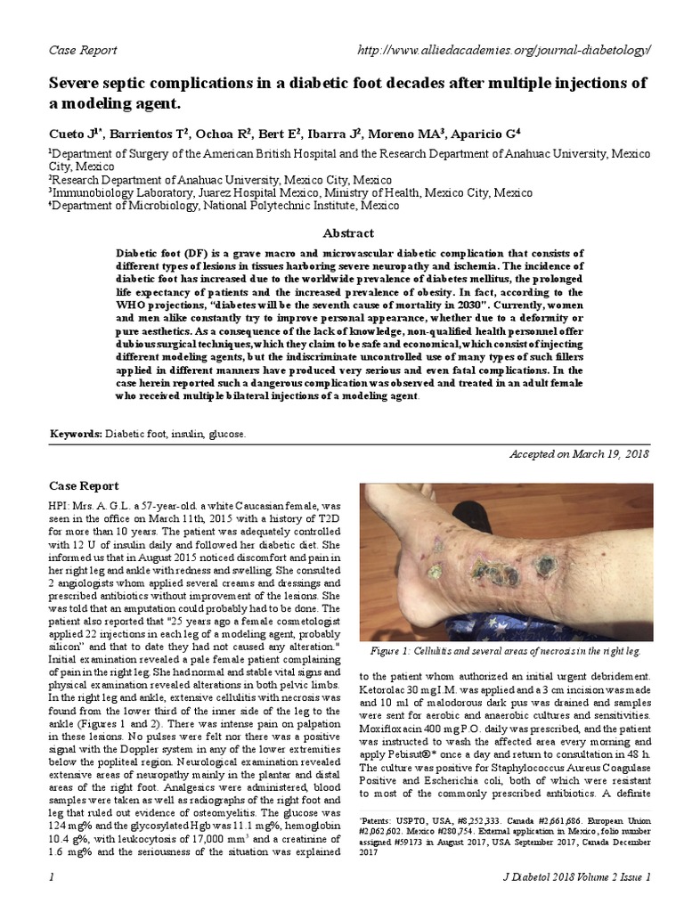 Severe Septic Complications in a Diabetic Foot Decade After Multiple