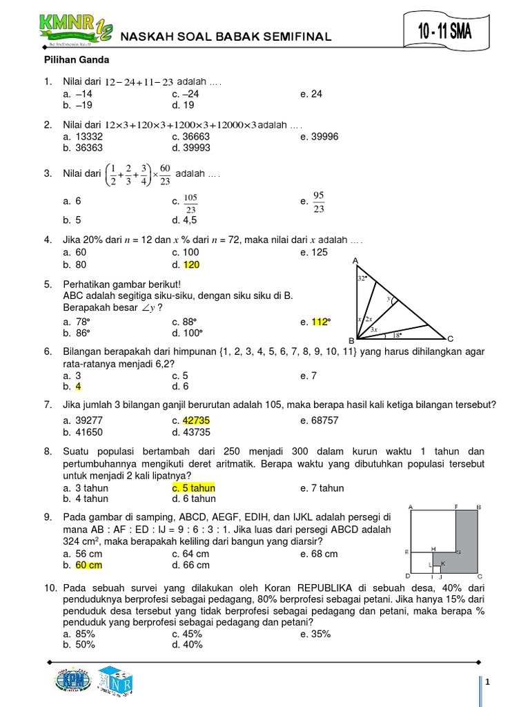 Semi Final Kmnr 12 Kelas 10 11 Pdf