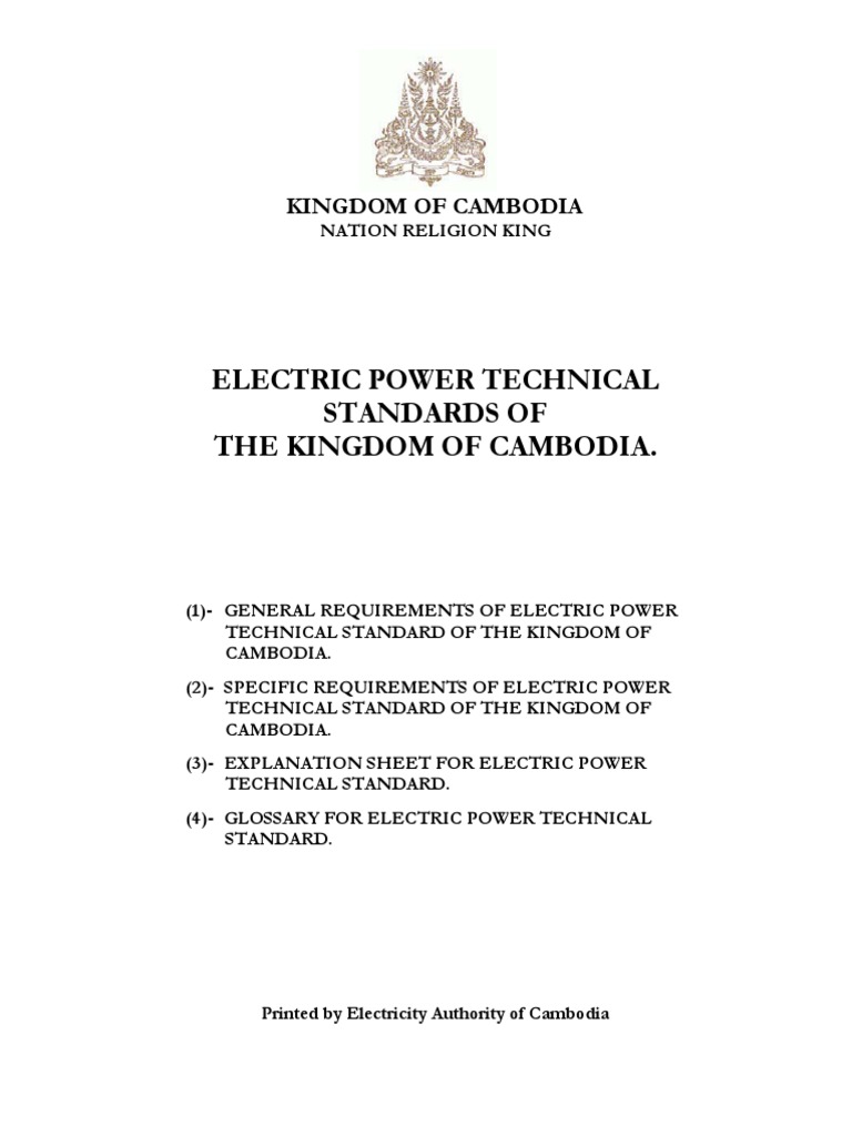 Cambodia Electric Power Technical StandardsEn PDF Download Free PDF