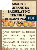 Aralin 3 Hakbang Sa Pagsulat NG Teknikal-Bokasyonal Na Sulatin