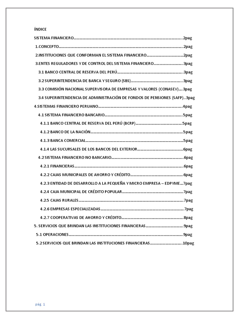 Sistema Financiero Nacional | PDF | Sistema financiero | Bancos