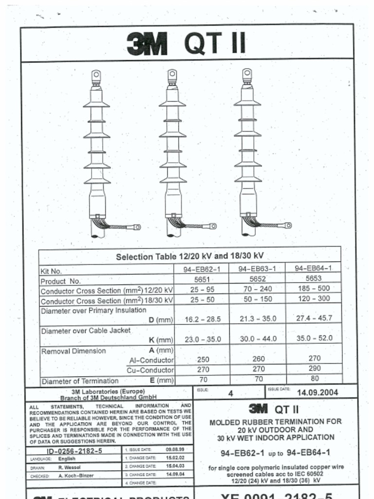 3m QT II Molded Rubber Termination For 20kv Outdoor | PDF
