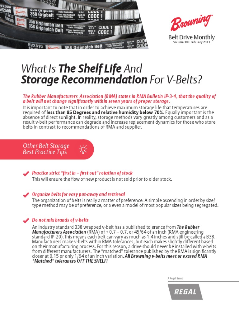 What Is The Shelf Life and For VBelts? Storage PDF