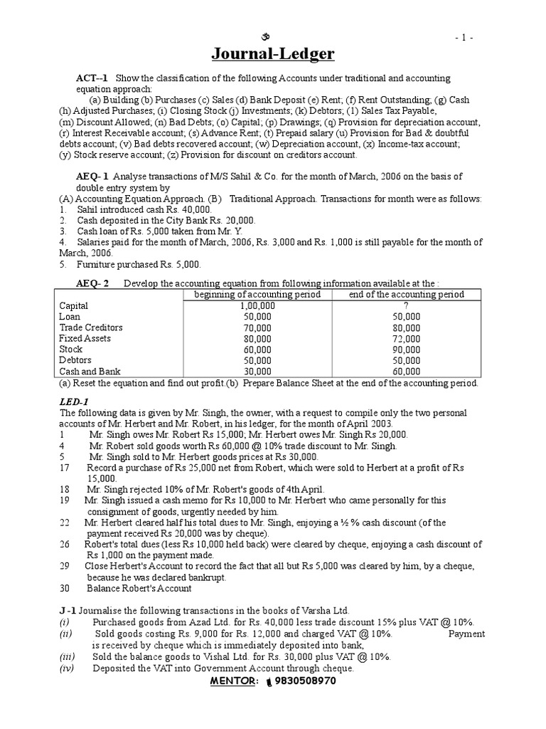 Journal Entries, Ledger Accounts, and Trial Balance for M/S Sahil & Co