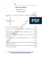 Cbse Test Paper-03: MATHEMATICS (Class-10) Chapter 2. Polynomials