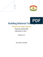 Building Material Testing: Compressive Strength of Gypsum