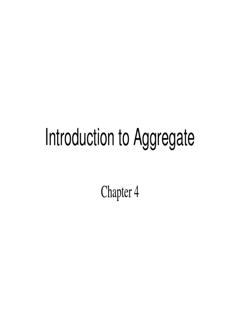 1 Introduction To Aggregate Pdf Construction Aggregate Economic