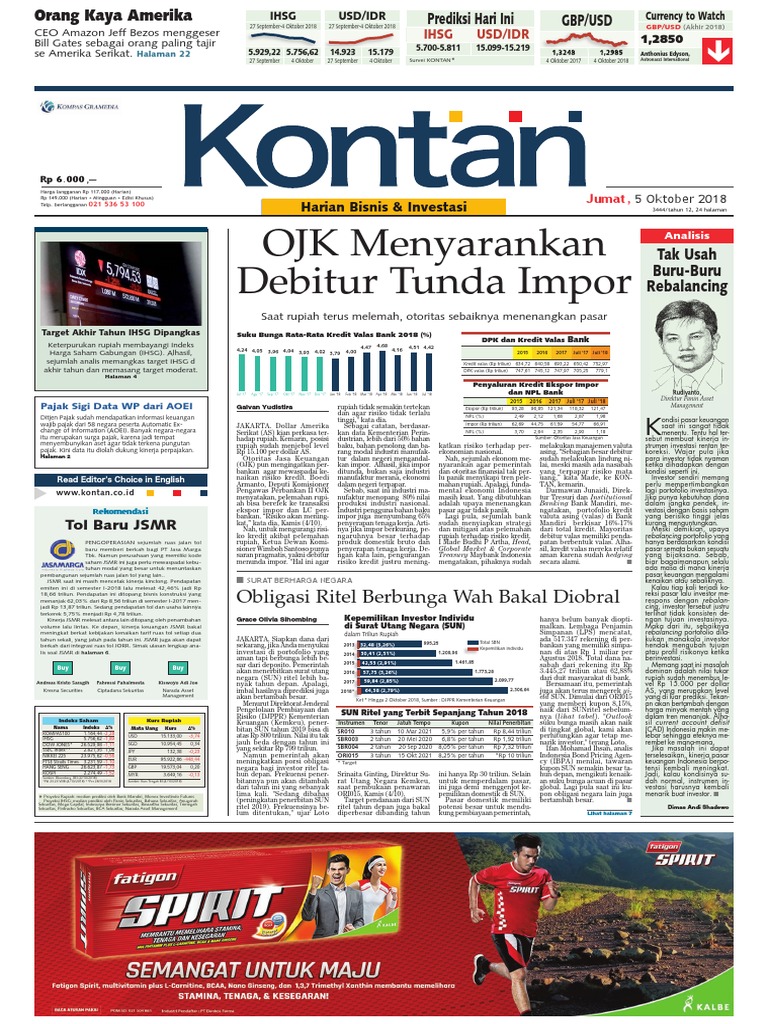 Kontan Harian Edisi 05-10-2018 PDF | PDF