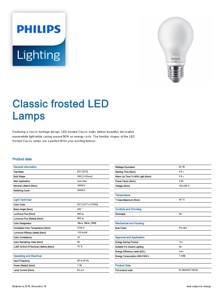 Lighting Lighting: Classic Frosted LED Lamps | PDF | Incandescent Light ...