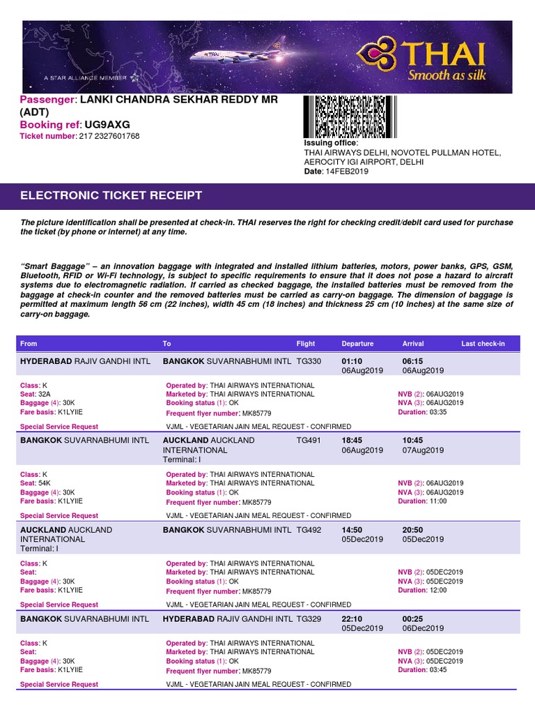 Your Electronic TicketEMD Receipt.pdf Dangerous Goods Airlines