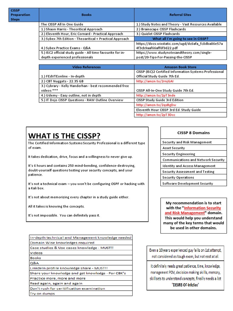 CISSP Preparation Steps | PDF | Information Security | Information ...