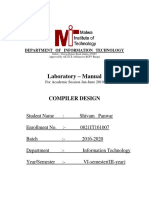 Laboratory - Manual: Compiler Design
