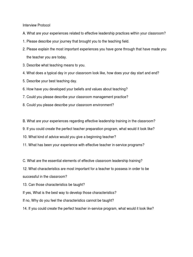 Interview Protocol | PDF