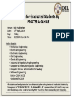 Session For Graduated Students With Procter & Gamble On 12th April, 2019